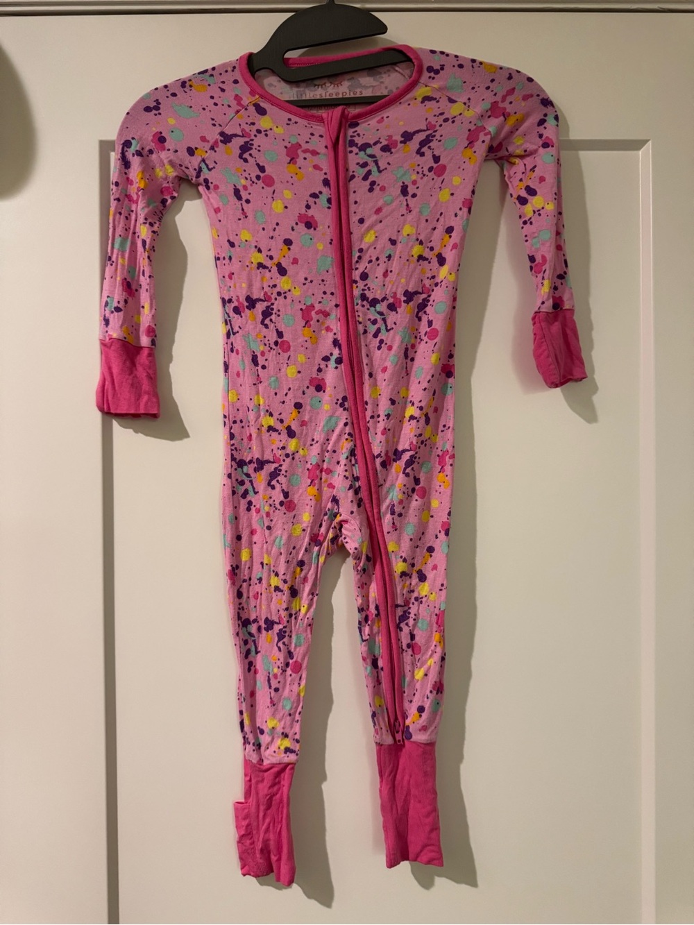 Little Sleepies Pink Splatter One-Piece Pajamas